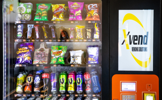 Customised Xvend Vending Machine, Stocked For A Train Station.